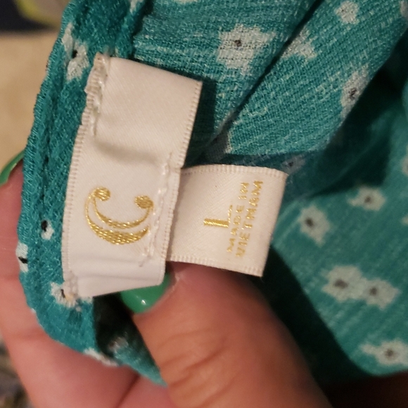 Button up green floral short sleeved shirt - Picture 5 of 6